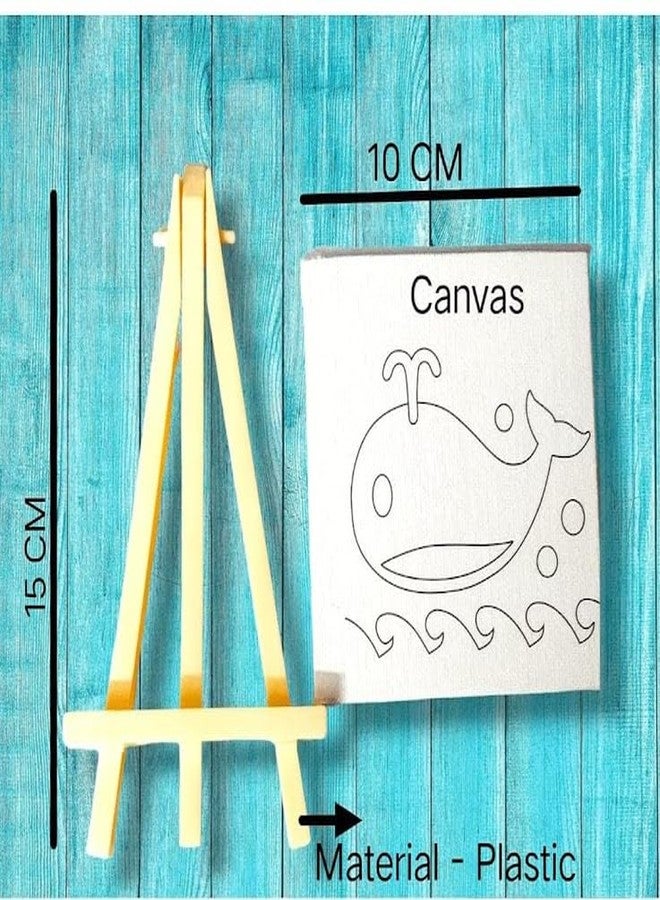 Tera13 TERA 13 Return Gifts for Kids (4 pcs) DIY Samll Painting Kit with Three Colors One Brush for Art & Craft Combo Set Mini Canvas Painting Kit Easel Stand, Painting Canvas Board Random Design - Image 4